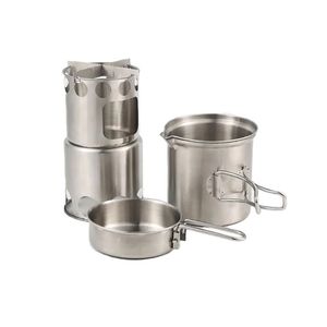 اجاق هیزمی مدل windproof stove مجموعه پنج عددی