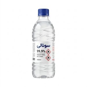 الکل صنعتی متانول اتش زا مدل ۹۹.۹ حجم 450 میلی لیتر