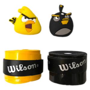 اور گریپ و  ضربه گیر راکت تنيس ویلسون مدل comfort pro angry birds03 بسته 4 عددي