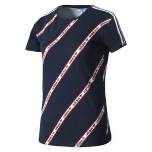 تی شرت نخی یقه گرد زنانه 3 stripes   آدیداس