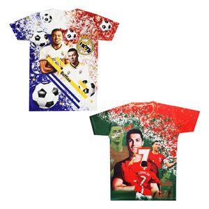 تی شرت ورزشی پسرانه مدل امباپه و رونالدو کد cr7 مجموعه 2 عددی