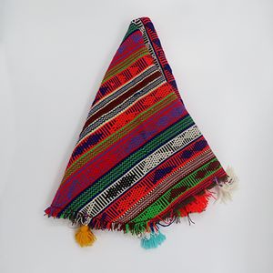 جاجیم دست بافت مدل دایره ای شکل طرح خاطره کد kh01