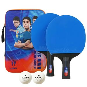 راکت پینگ‌پنگ سرعتی 5 لایه لوکی مدل k5000 به همراه توپ بسته 2 عددی