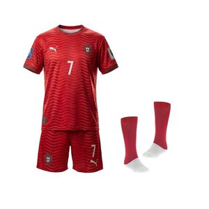 ست 3 تکه لباس ورزشی پسرانه مدل تیم ملی پرتغال طرح رونالدو جام جهانی 2026