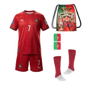 ست 6 تکه لباس ورزشی پسرانه مدل تیم ملی پرتغال طرح رونالدو جام جهانی 2026