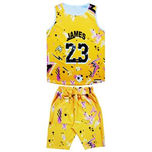 ست تاپ و شلوارک ورزشی مردانه مدل james 23 کد lj23 رنگ زرد