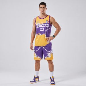 ست تاپ و شلوارک ورزشی مردانه مدل lakers کد 51050