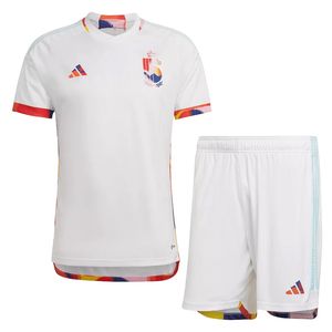 ست تی شرت و شلوارک ورزشی مردانه مدل بلژیک away wc2022