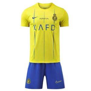 ست تیشرت و شلوارک ورزشی مردانه مدل النصر عربستان رونالدو home 2024