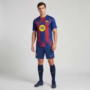 ست تی‌شرت آستین کوتاه و شلوارک ورزشی مردانه مدل بارسلونا home 2026