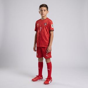 ست تی‌شرت و شلوارک ورزشی پسرانه مدل تیم ملی پرتغال طرح رونالدو جام جهانی 2026