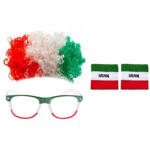 ست هواداری مدل تیم ملی ایران کد hair+glass بسته 4 عددی