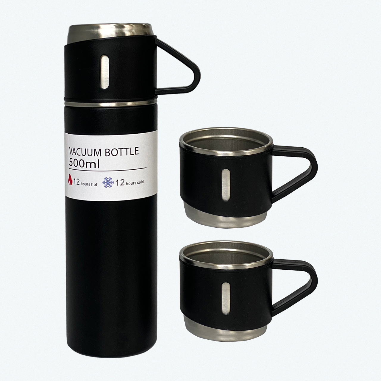 فلاسک مدل کادویی new vacuum flask set گنجایش 0.5 لیتر به همراه لیوان مجموعه 3 عددی