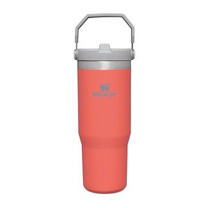 قمقمه 0.88 لیتری مدل iceflow flip straw tumbler جنس استیل دارای درب پیچی با سری پیچی آسان‌نوش نی‌دار عایق حرارت استیل