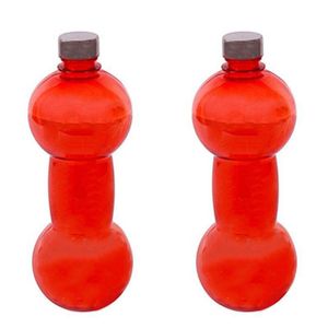 قمقمه طرح دمبل d007 گنجایش 0.5 لیتر بسته 2 عددی