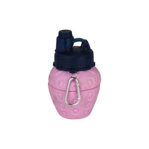 قمقمه مدل سیلیکونی تاشو طرح توت فرنگی کد g 43 گنجایش 0.3 لیتر