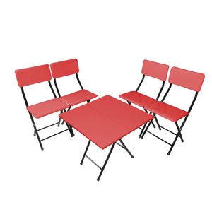 میز و صندلی سفری میزیمو مدل 2 تیکه تاشو کد 2447 مجموعه 5 عددی