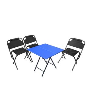میز و صندلی سفری میزیمو مدل 2 تیکه تاشو کد 2588 مجموعه 4 عددی