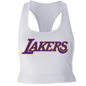 نیم تنه ورزشی دخترانه مدل  lakers کد p001 رنگ سفید