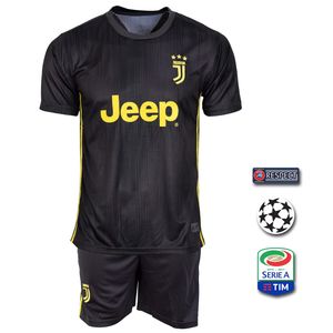 پیراهن و شورت ورزشی طرح یوونتوس مدل 3rd18_19 به همراه تگ