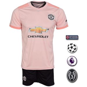 پیراهن و شورت ورزشی مردانه طرح منچستریونایتد مدل away18_19 به همراه تگ