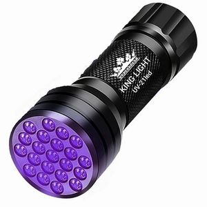 چراغ قوه دستی کینگ لایت مدل uv 21led با نور بنفش