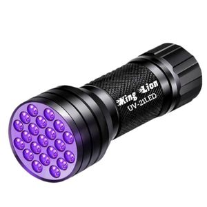 چراغ قوه دستی کینگ لاین مدل uv 21led با نور بنفش