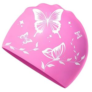 کلاه شنا طرح گل و پروانه کد sy 1124