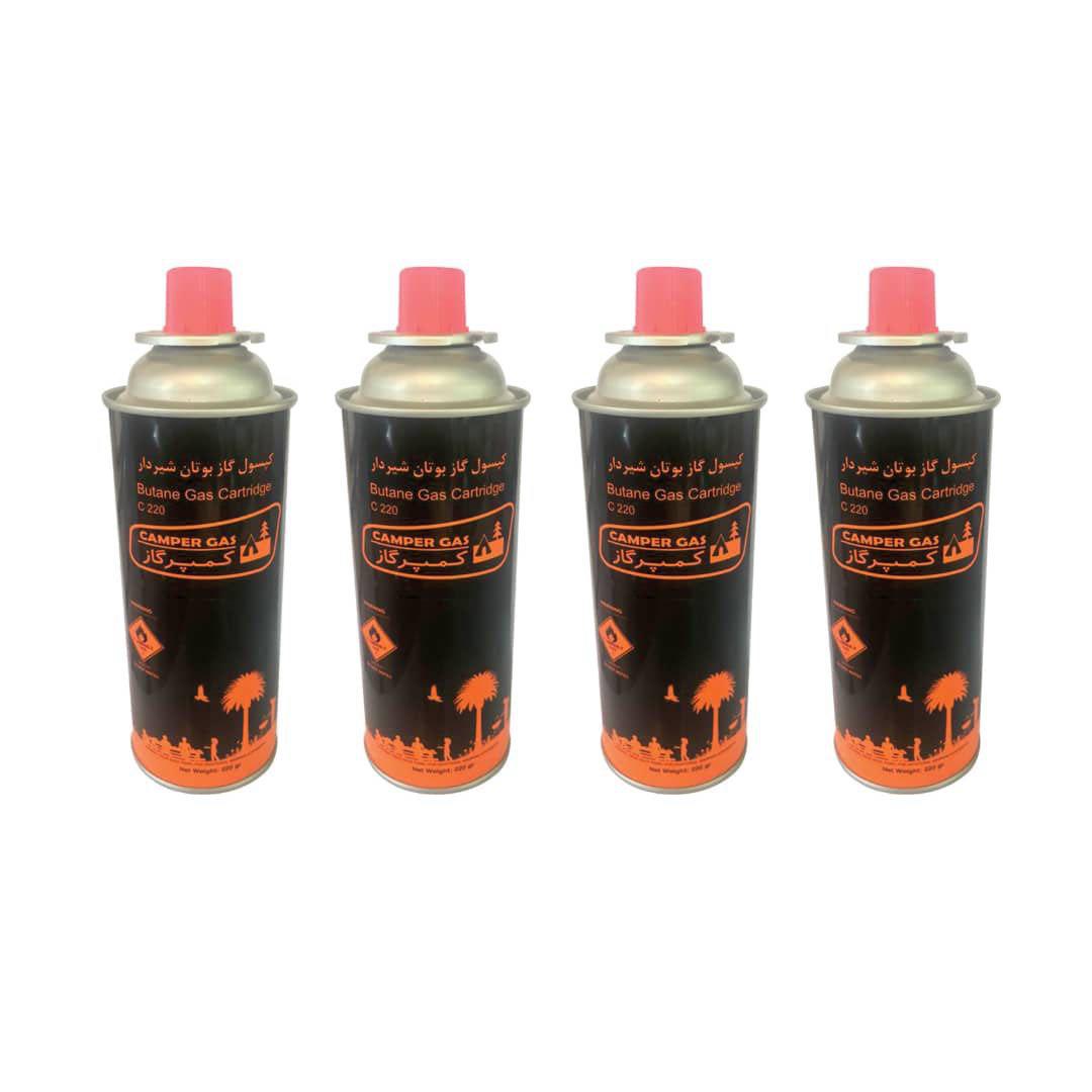 کپسول گاز 220 گرمی کمپرگاز مدل c220 بسته 4 عددی