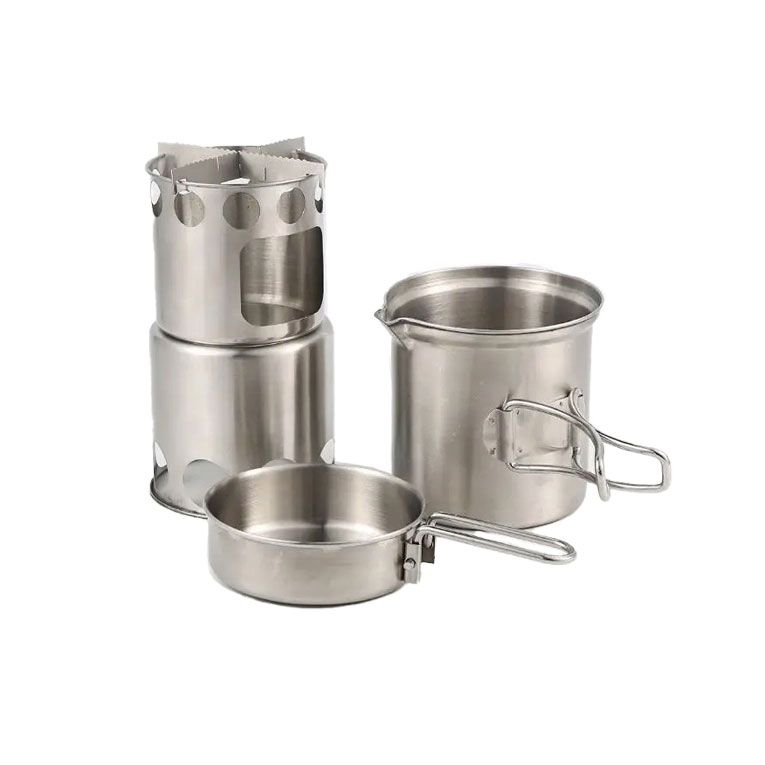 اجاق هیزمی مدل windproof stove مجموعه پنج عددی
