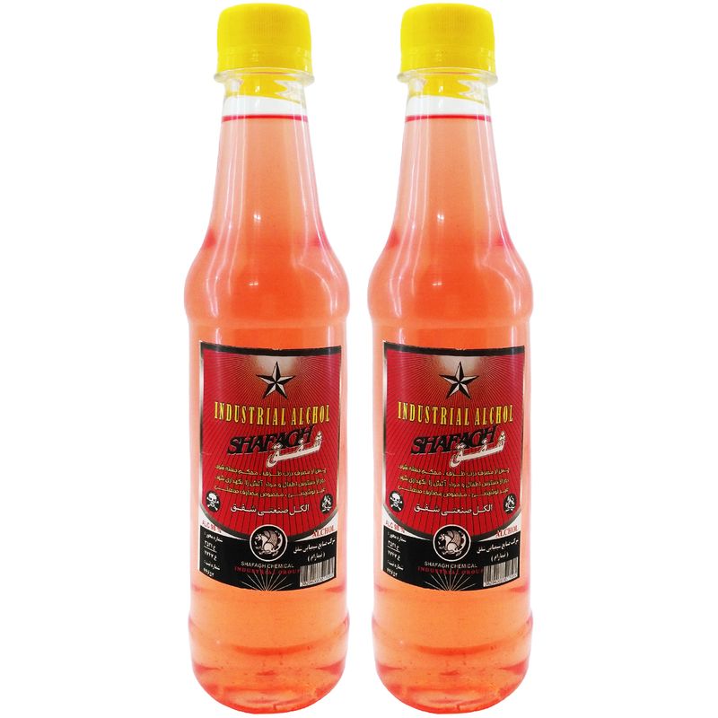 الکل صنعتی 98 شفق حجم 450 میلی لیتر بسته 2 عددی