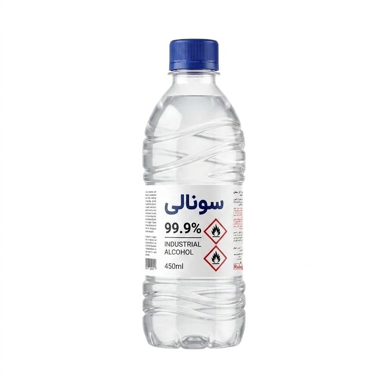 الکل صنعتی متانول اتش زا مدل ۹۹.۹ حجم 450 میلی لیتر