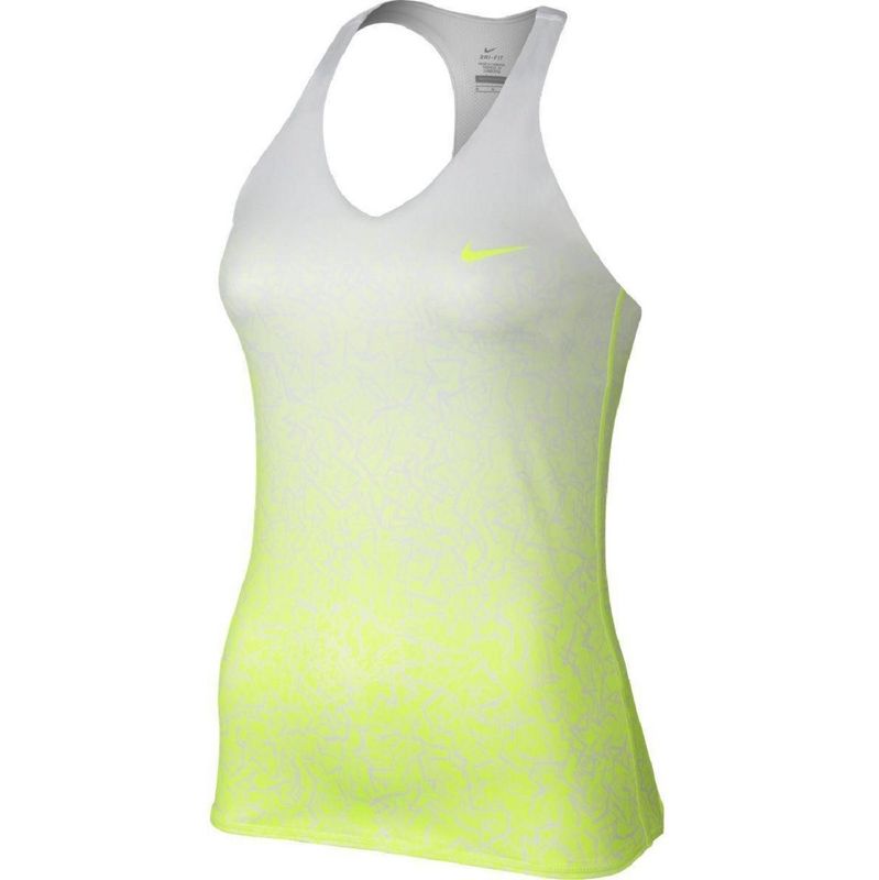 تاپ ورزشی زنانه نایکی مدل advantage printed tank   volt_white