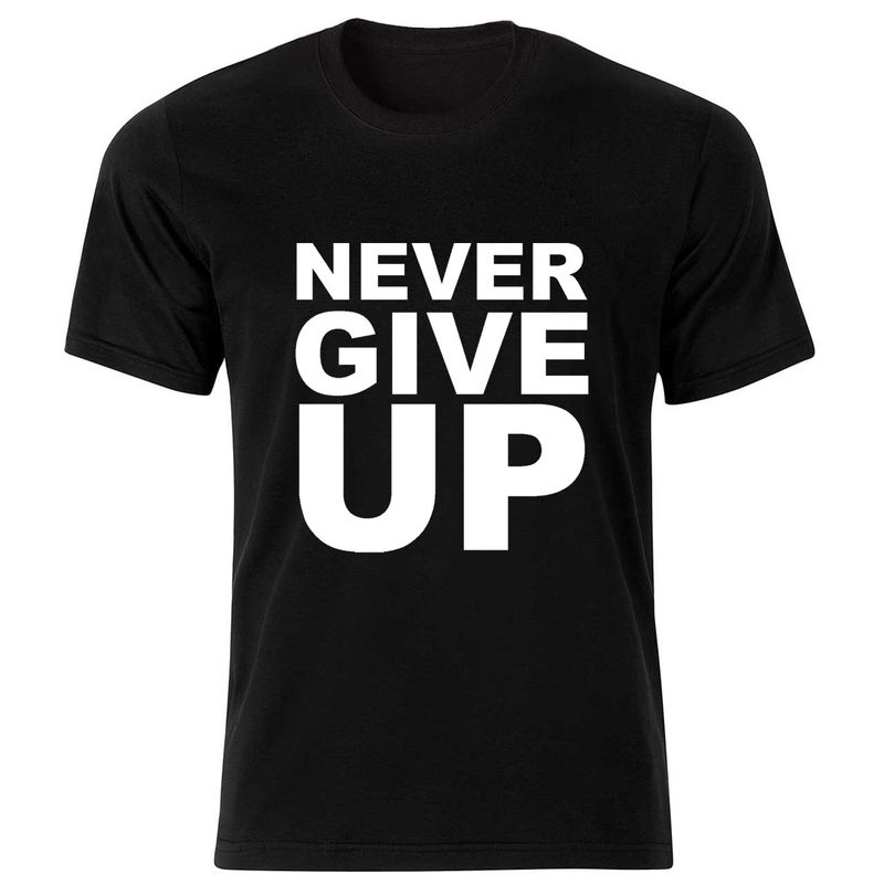 تیشرت آستین کوتاه زنانه طرح never give up کد bt091