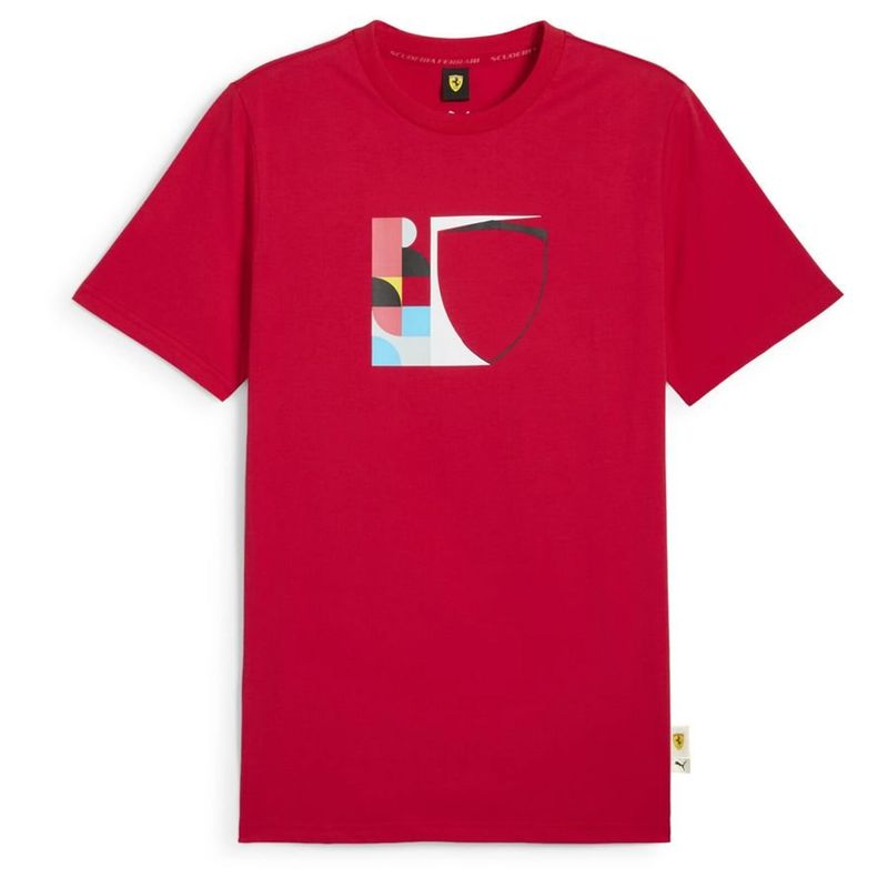 تی‌شرت ورزشی آستین کوتاه مردانه پوما مدل scuderia ferrari race big shield t shirt مدل 63019102