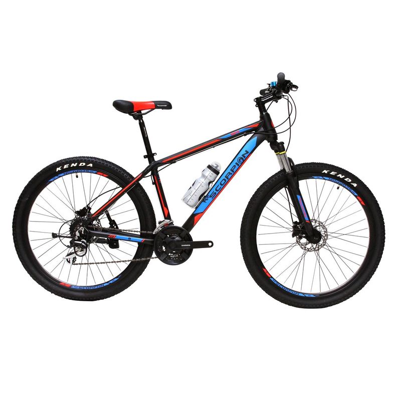 دوچرخه کوهستان اسکورپیون مدل rs270 ys727 black red blue 2017 سایز 27.5