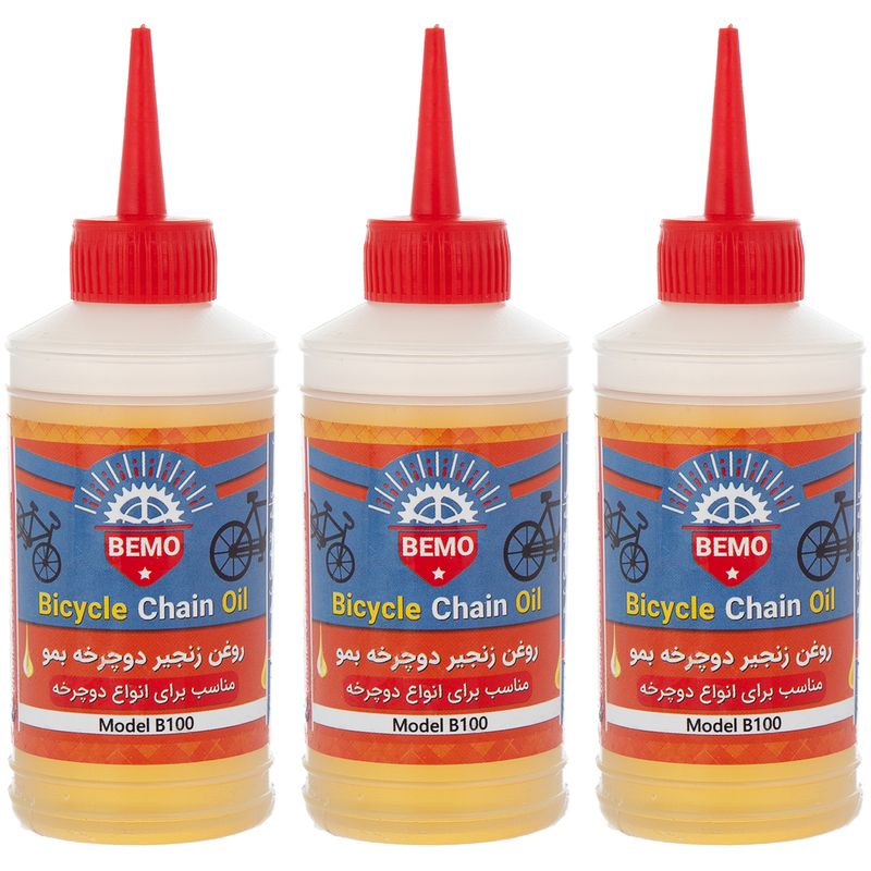 روغن زنجیر دوچرخه بمو مدل b100 حجم 80 میلی لیتر بسته 3 عددی