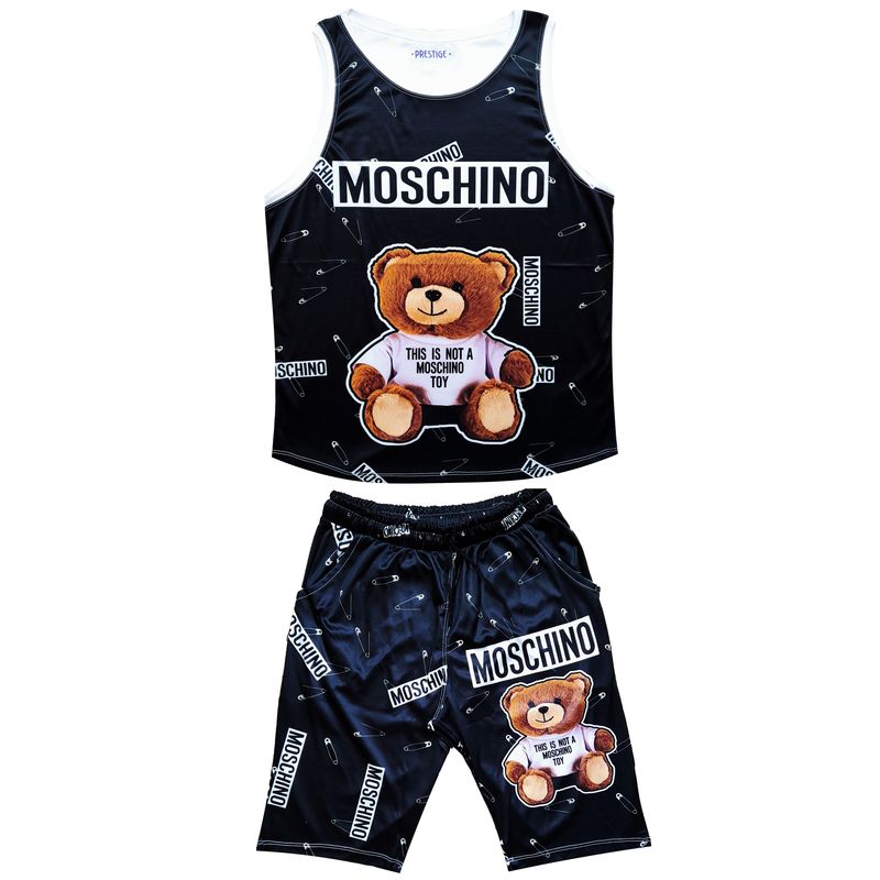 ست تاپ و شلوارک ورزشی مردانه مدل moschino کد kh01