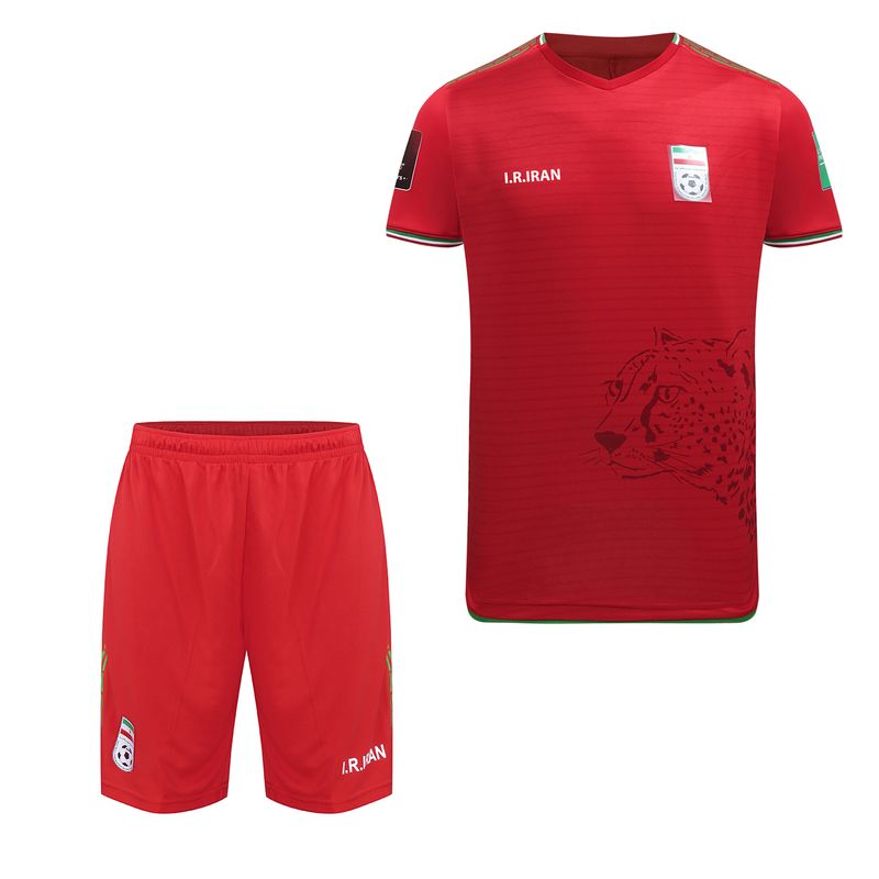 ست تی شرت آستین کوتاه و شلوارک ورزشی مردانه مدل تیم ملی ایران away 2021