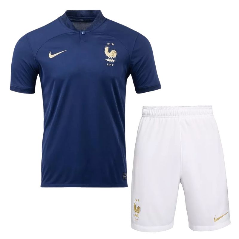 ست تی شرت آستین کوتاه و شلوارک ورزشی مردانه مدل فرانسه home wc2022