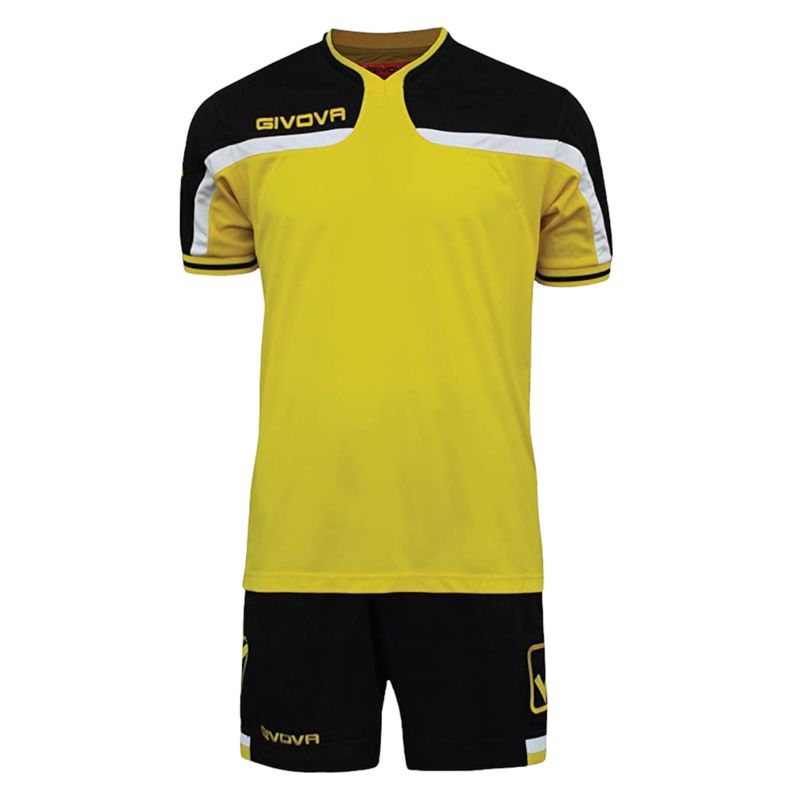 ست تی شرت و شلوارک ورزشی مردانه جیووا مدل kitc47 soccer kit رنگ زرد