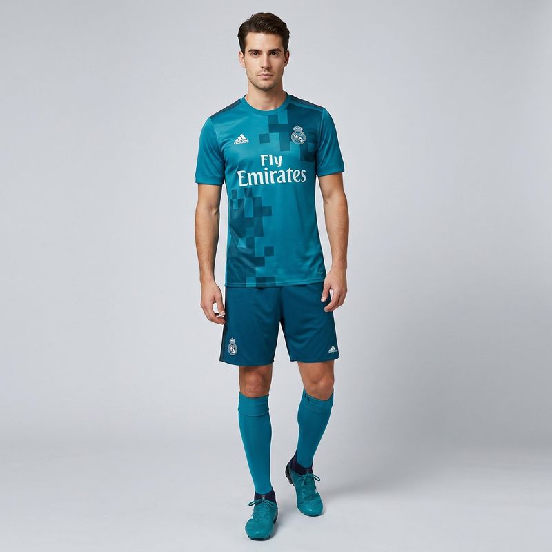 ست تی شرت و شلوارک ورزشی مردانه مدل رئال مادرید away 2018