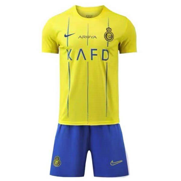 ست تیشرت و شلوارک ورزشی مردانه مدل النصر عربستان رونالدو home 2024