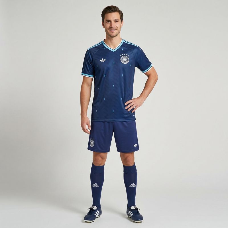 ست تی‌شرت آستین کوتاه و شلوارک ورزشی مردانه مدل آلمان away 2026