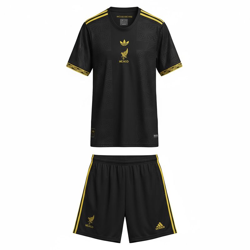 ست تی‌شرت آستین کوتاه و شلوارک ورزشی مردانه مدل تیم ملی مکزیک کد away 2026