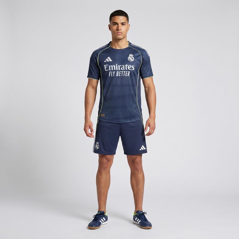 ست تی‌شرت آستین کوتاه و شلوارک ورزشی مردانه مدل رئال مادرید کد away 2026