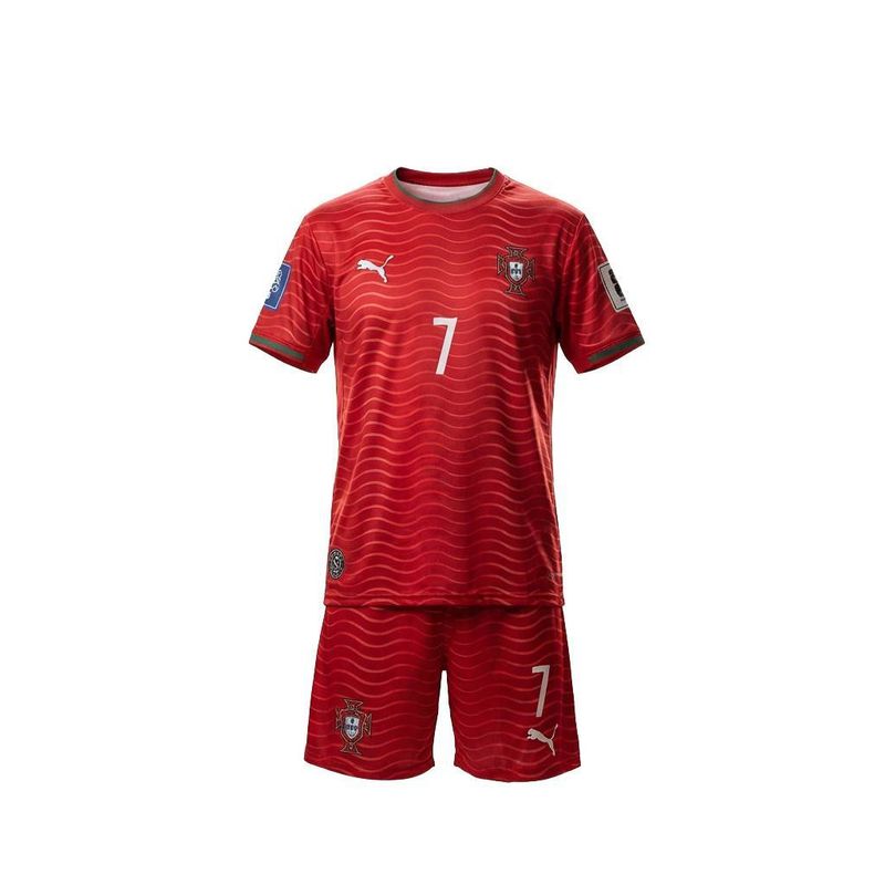ست تی‌شرت و شلوارک ورزشی مردانه مدل تیم ملی پرتغال طرح رونالدو جام جهانی 2026