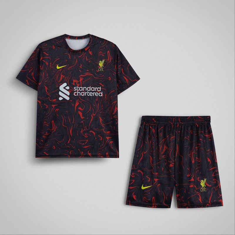 ست تی‌شرت و شلوارک ورزشی پسرانه مدل    lfc_flame24