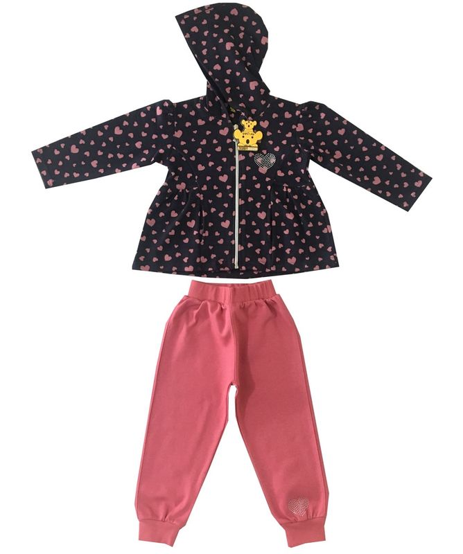 ست سویشرت و شلوار دخترانه خرس کوچولو مدل baby heart کد 03