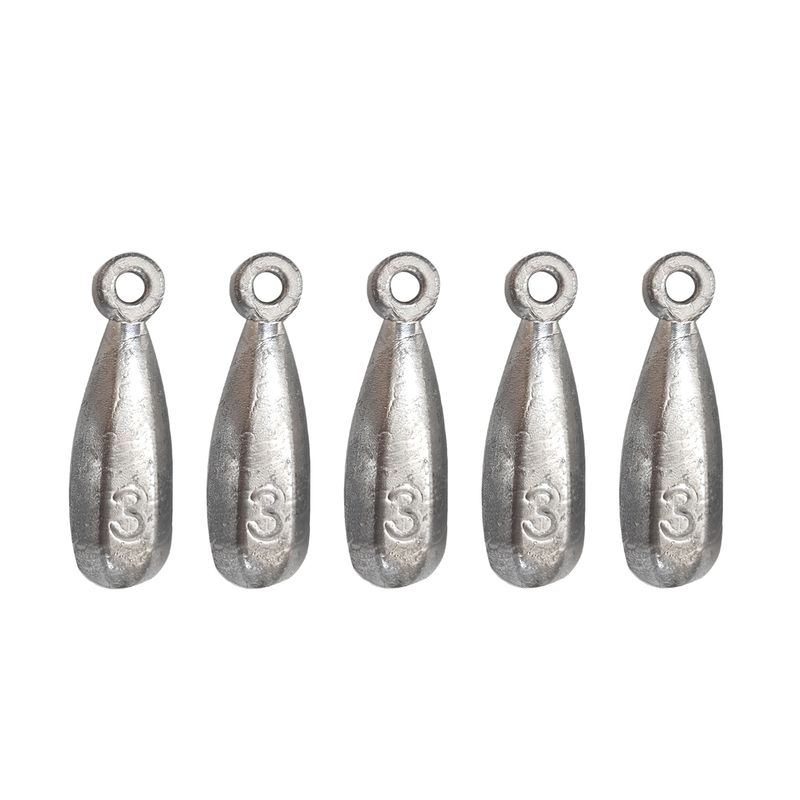 سرب ماهیگیری مدل اشکی کد 3 80g بسته 5 عددی